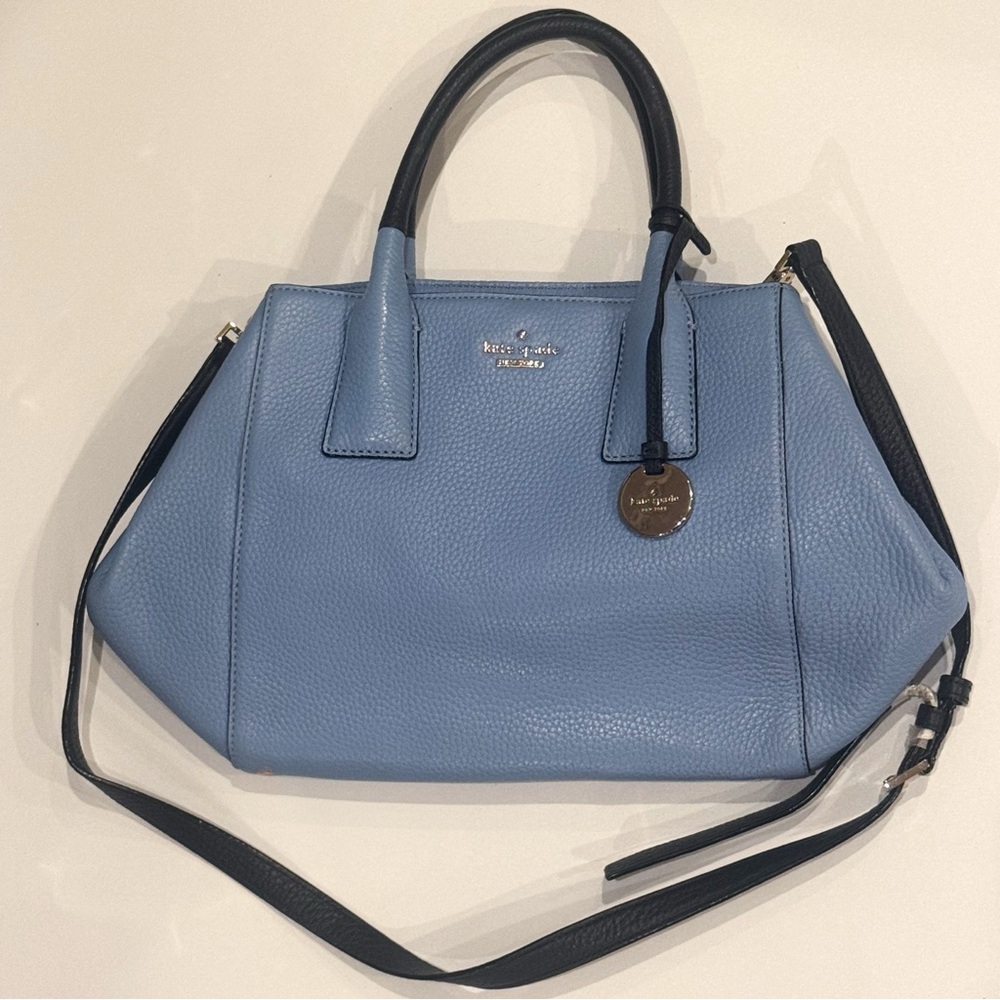 Light Blue & Navy Kate Spade Purse w/ Crossbody Strap